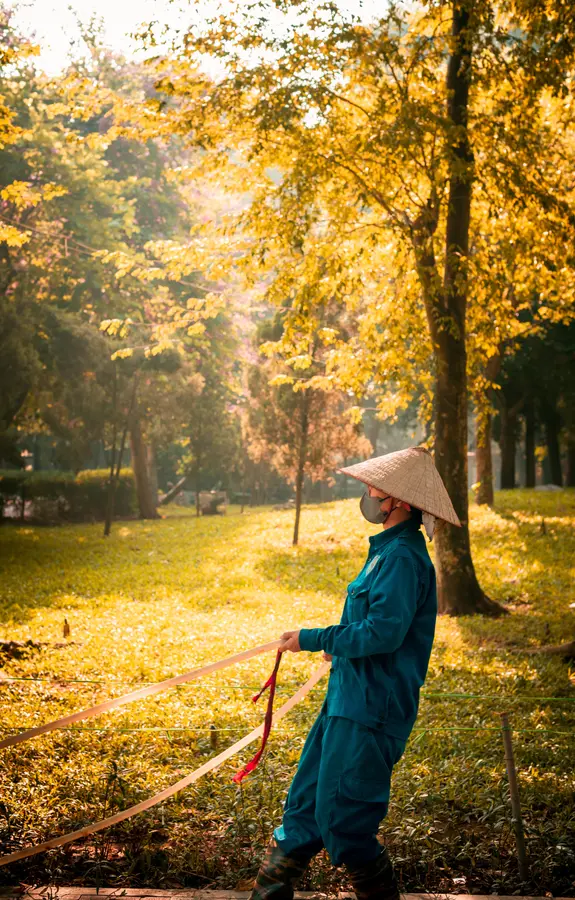 Grounds staff working outdoors on a property